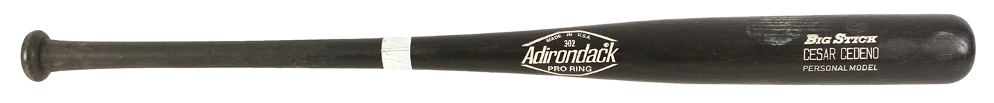 1982 Cesar Cedeno Cincinnati Reds Adirondack Professional Model Game Used Bat (MEARS LOA)