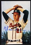 1942-1964 Warren Spahn Milwaukee Braves Signed 4" x 6" Color Photo (JSA)