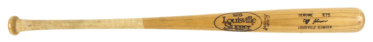 1980-83 Cliff Johnson Indians/Cubs/A's/Jays Louisville Slugger Professional Model Game Used Bat (MEARS LOA)