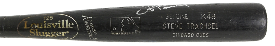 1999 Steve Trachsel Chicago Cubs Signed Louisville Slugger Professional Model Game Used Bat (MEARS LOA/JSA)