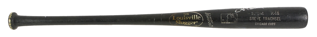 1999 Steve Trachsel Chicago Cubs Signed Louisville Slugger Professional Model Game Used Bat (MEARS LOA/JSA)
