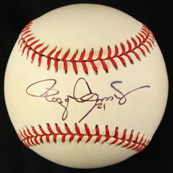 1995-99 Roger Clemens Red Sox/Blue Jays Signed OAL Budig Baseball (JSA)