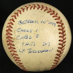 1949 (October 1st) Stan Musial St. Louis Cardinals Signed ONL Frick Wrigley Field Game Used Baseball (MEARS LOA/SJSA) 