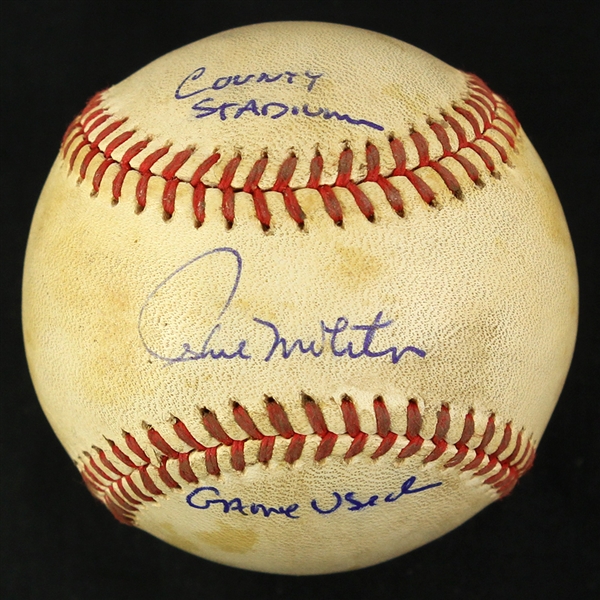 1978-81 Paul Molitor Milwaukee Brewers Signed OAL MacPhail County Stadium Game Used Baseball (MEARS LOA/JSA)