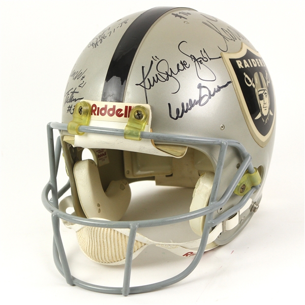 1980s Los Angeles Raiders Multi Signed Full Size Helmet w/ 12 Signatures Including Fred Biletnikoff, Marcus Allen, Ted Hendricks & More (JSA) 