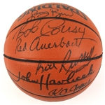 1990s Boston Celtics Multi Signed ONBA Stern Basketball w/ 7 Signatures Including Bill Russell, Larry Bird, Red Auerbach & More (JSA) 27/66