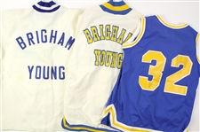 1980's BYU Basketball Game Worn Jerseys & Warm Ups - Lot of 5 (MEARS LOA)