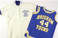 1980's BYU Basketball Game Worn Jerseys & Warm Ups - Lot of 5 (MEARS LOA)