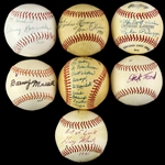 1970s-80s Signed Baseball Collection - Lot of 7 w/ Al Monchak, Barney Mussill, Dick Teed & More (JSA)
