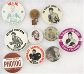 1970s-80s Boxing Pinback Button Collection - Lot of 12 w/ Muhammad Ali, Joe Louis, George Foreman & More