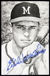 1952-1966 Eddie Mathews Milwaukee Braves Signed 3" x 5" Photo Post Card (JSA)