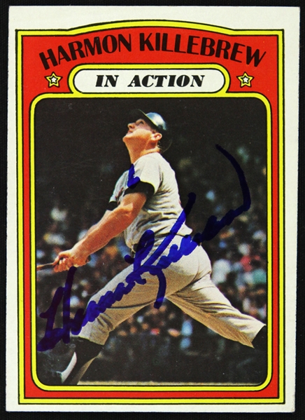 1972 Harmon Killebrew Minnesota Twins Signed Topps In Action Card (JSA)