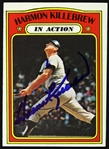 1972 Harmon Killebrew Minnesota Twins Signed Topps In Action Card (JSA)