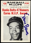 1958 Ernie Banks Chicago Cubs Signed Baseball Scoops Trading Card (JSA)