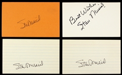 1941-1963 Stan Musial St. Louis Cardinals Signed 3" x 5" Index Cards (Lot of 4)(JSA)