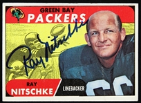 1968 Ray Nitschke Green Bay Packers Signed Topps Trading Card (JSA)