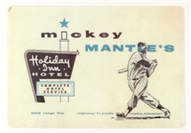 1960s Mickey Mantle Holiday Inn Joplin Missouri 9" x 13" Laminate Placemat