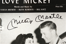 1956 Mickey Mantle/Teresa Brewer Sheet Music & Signed 8 x 10 Laminated Photo (PSA/DNA)
