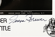 1956 Mickey Mantle/Teresa Brewer Sheet Music & Signed 8 x 10 Laminated Photo (PSA/DNA)