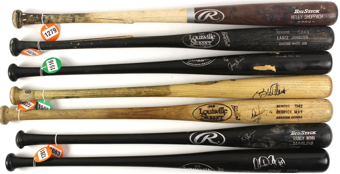 1980s-2300s Professional Model Game Used Bat Collection - Lot of 22 w/ Ivan Rodriguez, Danny Tartabull, Lance Johnson, Randy Winn, & More (MEARS LOA)