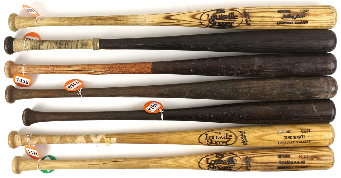 1970s-80s Professional Model Game Used Bat Collection - Lot of 14 w/ Julio Franco, Dave Henderson, Cliff Johnson, Bill Russell & More (MEARS LOA)
