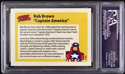  1979 Reb Brown Captain America (yellow background) Signed LE Trading Card (PSA/DNA Slabbed)