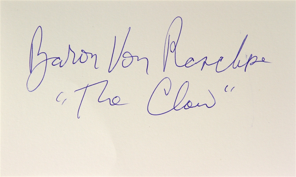 Baron Von Raschke AWA Wrestling Legend Signed LE 3x5 Index Card (JSA)