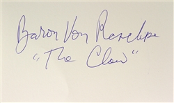 Baron Von Raschke AWA Wrestling Legend Signed LE 3x5 Index Card (JSA)