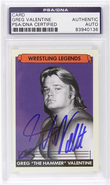 2016 Greg “The Hammer” Valentine Wrestling Legend Signed LE Trading Card (PSA/DNA)