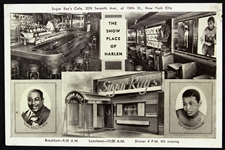 1950s-60s Sugar Ray Robinson World Welter/Middleweight Champion Sugar Rays Cafe 3.5" x 5.5" Postcard
