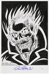 1979-1981 Don Perlin Ghost Rider Signed 11x17 Print (JSA)