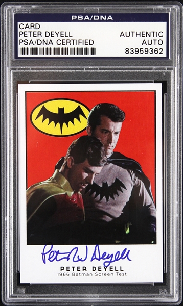 1965 Peter Deyell Batman Screen Test Signed Slabbed Card (PSA/DNA) “Both Actors”