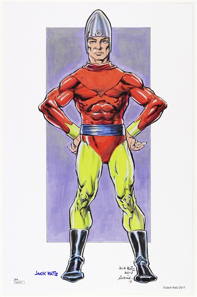 1942 circa Jack Katz Bulletman Signed 11x17 Color Print (JSA)