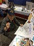 1941 circa Allen Bellman Captain America w/ Shield Signed 11x17 Sketch Print (JSA)