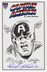 1941 circa Allen Bellman Captain America Timely Comics Signed 11x17 Sketch Print (JSA)