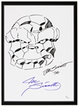 1976  Joe Sinnott The Thing Fantastic Four Pencil Sketch Signed 11x17 B&W Print (JSA)