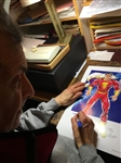 1940s circa Jack Katz Captain Marvel Pencil, Ink, Color Signed 11x17 Color Print (JSA)