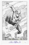 1990s Don Perlin Spiderman Pencil Sketch Signed 11x17 Print (JSA)