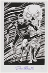 1990s circa Don Perlin The Phantom Ink Commission Sketch Signed 11x17 Print (JSA)