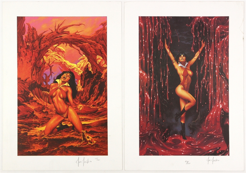 Joe Jusko Signed 12” x 17” Vampirella Prints (JSA)