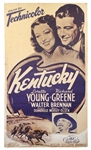 1940s Kentucky & Heaven Can Wait Double Sided Dry Mounted 41" x 78 1/2" Film Display