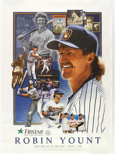 1999 Robin Yount Hall Of Fame Night Poster 22 X 30 (Lot of 300)