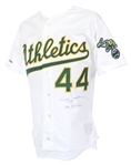 1989 Reggie Jackson Signed & Inscribed Oakland Athletics Jersey (JSA)