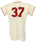 1954 Peanuts Lowrey St. Louis Cardinals Game Worn Home Jersey (MEARS A8)