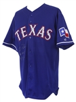 2002 (May 7) Rafael Palmeiro Texas Rangers Signed Game Worn Alternate Jersey (MEARS A10/JSA/Player Letter) Career HR #455