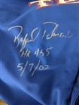 2002 (May 7) Rafael Palmeiro Texas Rangers Signed Game Worn Alternate Jersey (MEARS A10/JSA/Player Letter) Career HR #455
