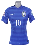 2015 Neymar Brazil National Soccer Team Copa America Jersey (MEARS LOA)