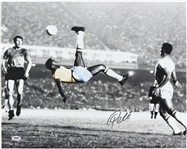 2000s Pele Brazil Soccer Signed 16" x 20" Bicycle Kick Photo (PSA/DNA)