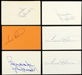 1960s-1970s Brooks Robinson / Frank Robinson Baltimore Orioles Signed 3"x5" Index Cards (Lot of 6)(JSA)