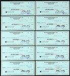 1981 Milwaukee Brewers Bud Selig Signed Cancelled Checks (Lot of 10) (JSA)